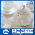 fine porcelain tea pot, tea pot with luxury gold border